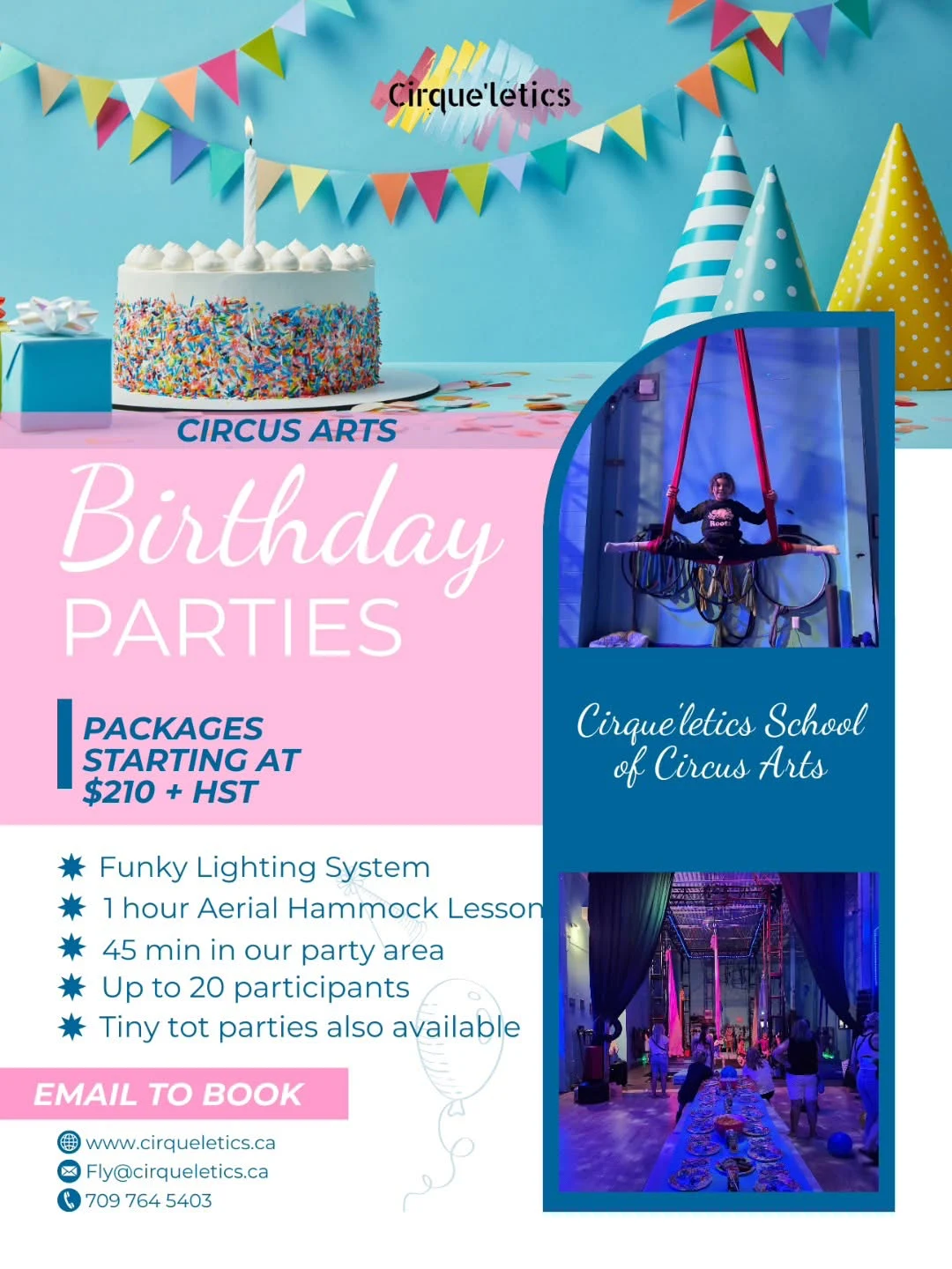 Cirque'letics birthday parties